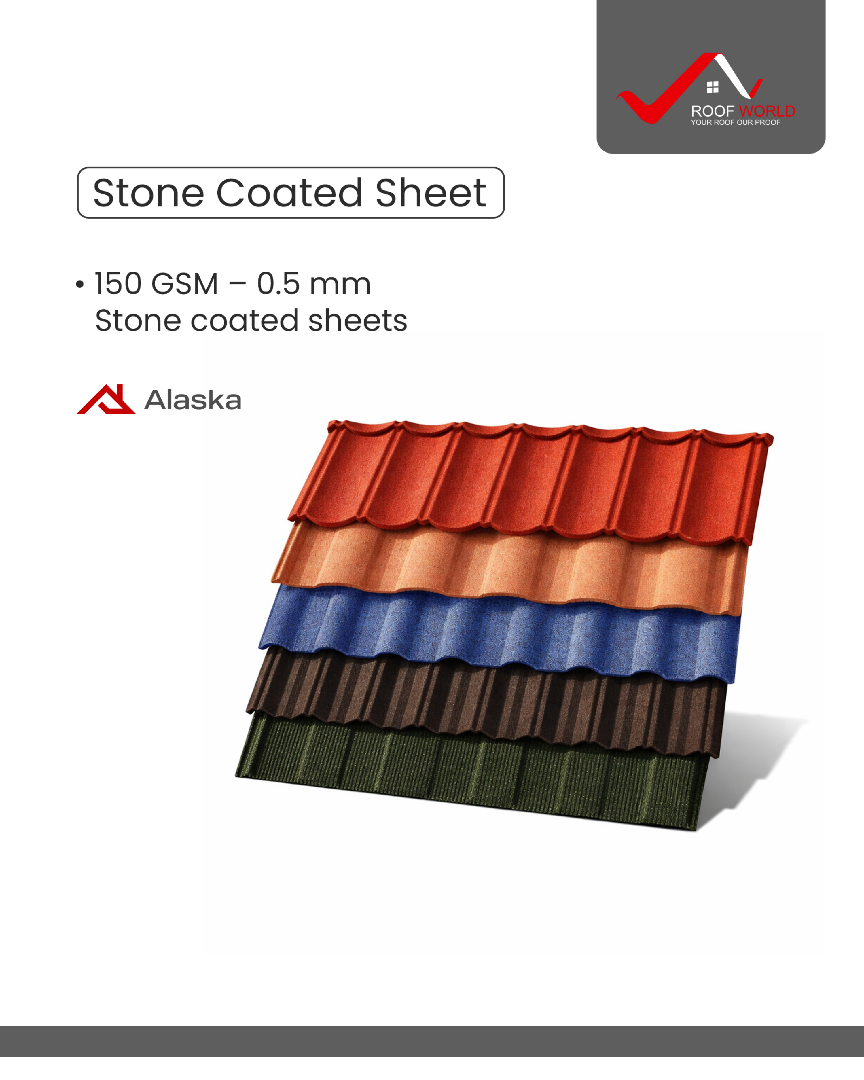 150 GSM stone coated sheets